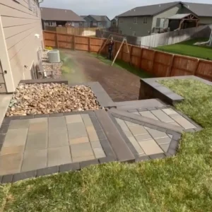 retaining wall with stairs rapid city landscaping